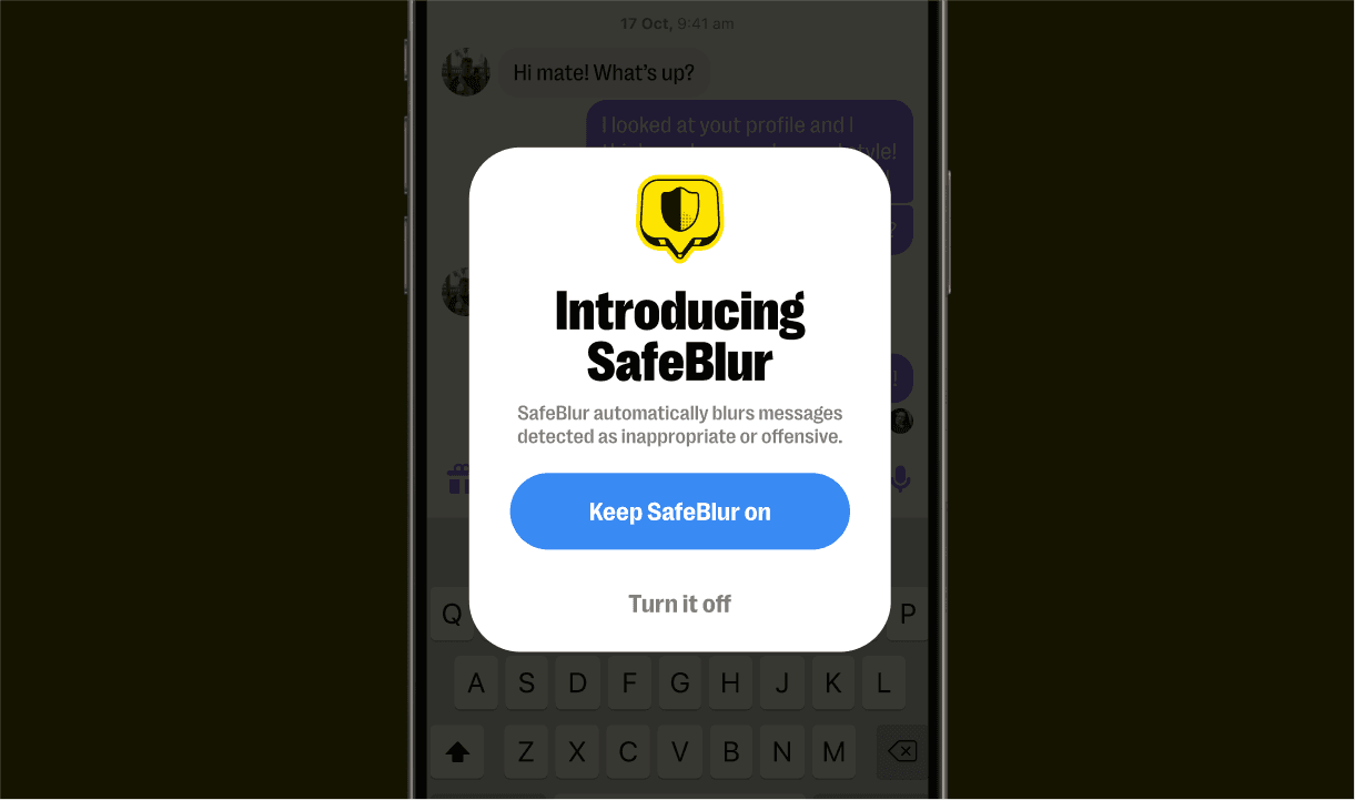 Yubo's new safety tool, SafeBlur